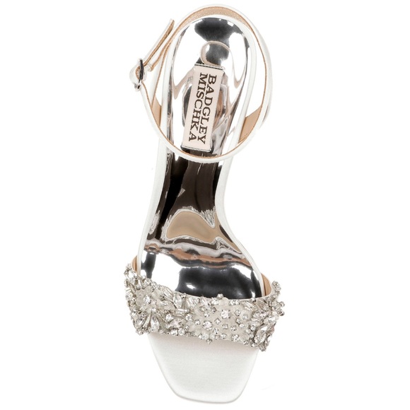 Rider Stiletto Heel Size in White Satin - Picture 7 of 17